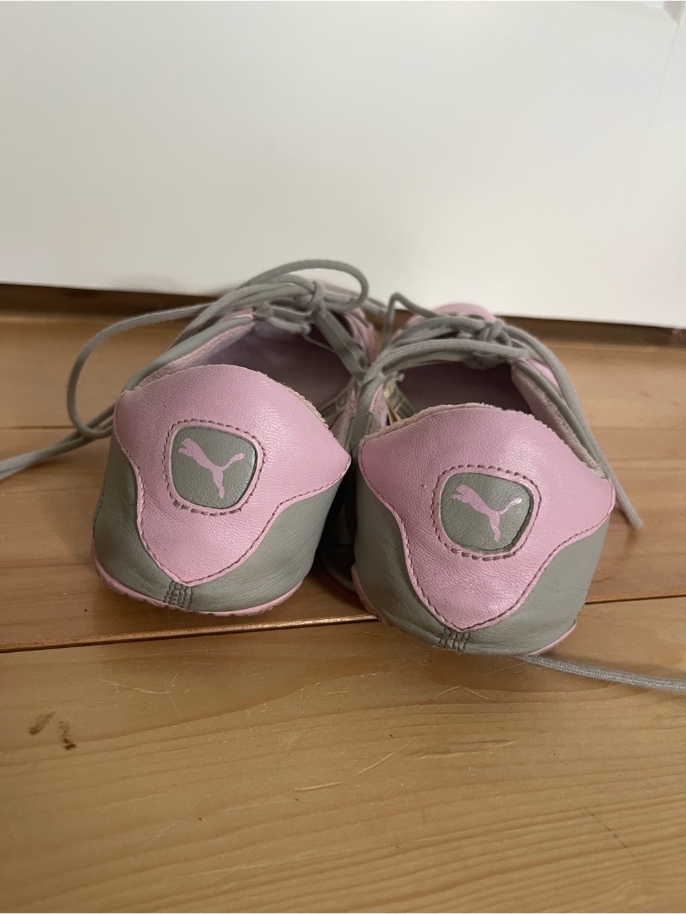 Rare Vintage Puma Pink and Grey Leather Sporty Ballet Flats - Picture 8 of 12